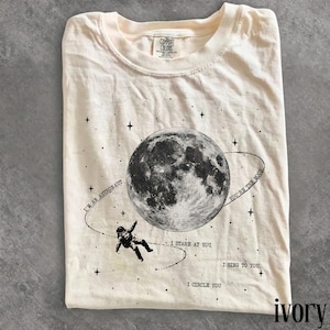 Vintage Astronaut Moon Shirt, NK Indie Folk Tee, Orbiter Inspired Tee, Retro Moon Tee, Folk Concert Shirt