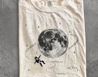 Vintage Astronaut Moon Shirt, NK Indie Folk Tee, Orbiter Inspired Tee, Retro Moon Tee, Folk Concert Shirt