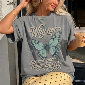 Vintage Hilary Duff Shirt Why Not Butterfly Comfort Colors Shirt, Gift For Woman and Man Unisex T-Shirt image 7