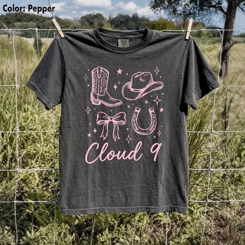 Comfort Colors® Cloud 9 Cowgirl Shirt, Pink Western Shirt, 6 Months Later Tee, Country Concert Shirt, Country Music Shirt, Music Fan Gift image 2