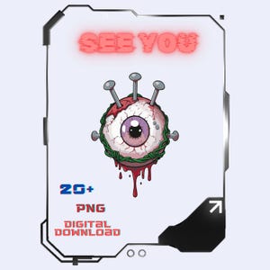 Eye Monster Sticker Bundle – Trippy Cartoon PNGs for T-Shirts, Mugs, Phone Cases – Digital Download