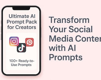 AI Social Media Prompts: 100+ ChatGPT Ideas for Content (Digital Download)