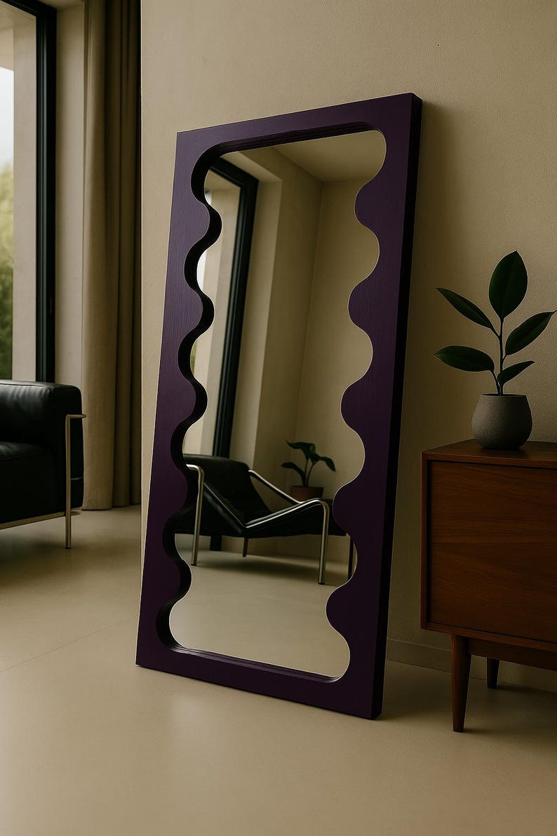 Wavy Mirror – Handmade Curvy Wall Mirror – Organic Frame – Custom ...