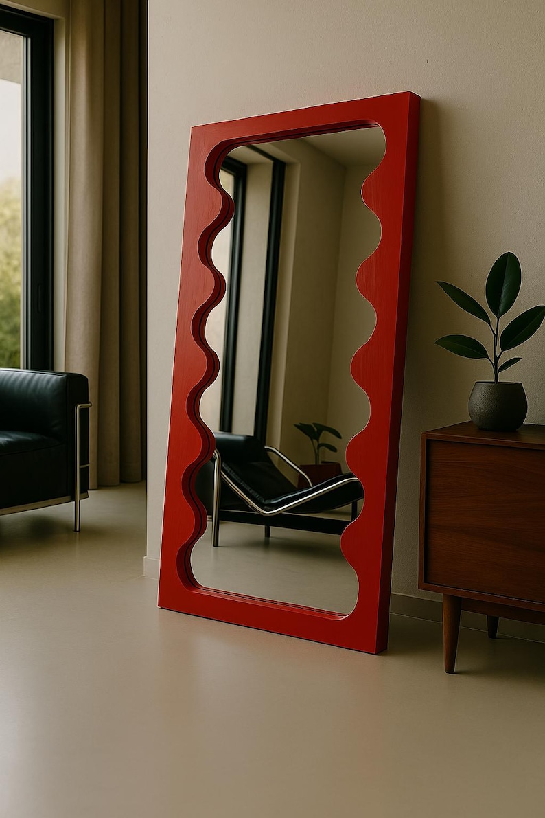 Wavy Mirror – Handmade Curvy Wall Mirror – Organic Frame – Custom ...