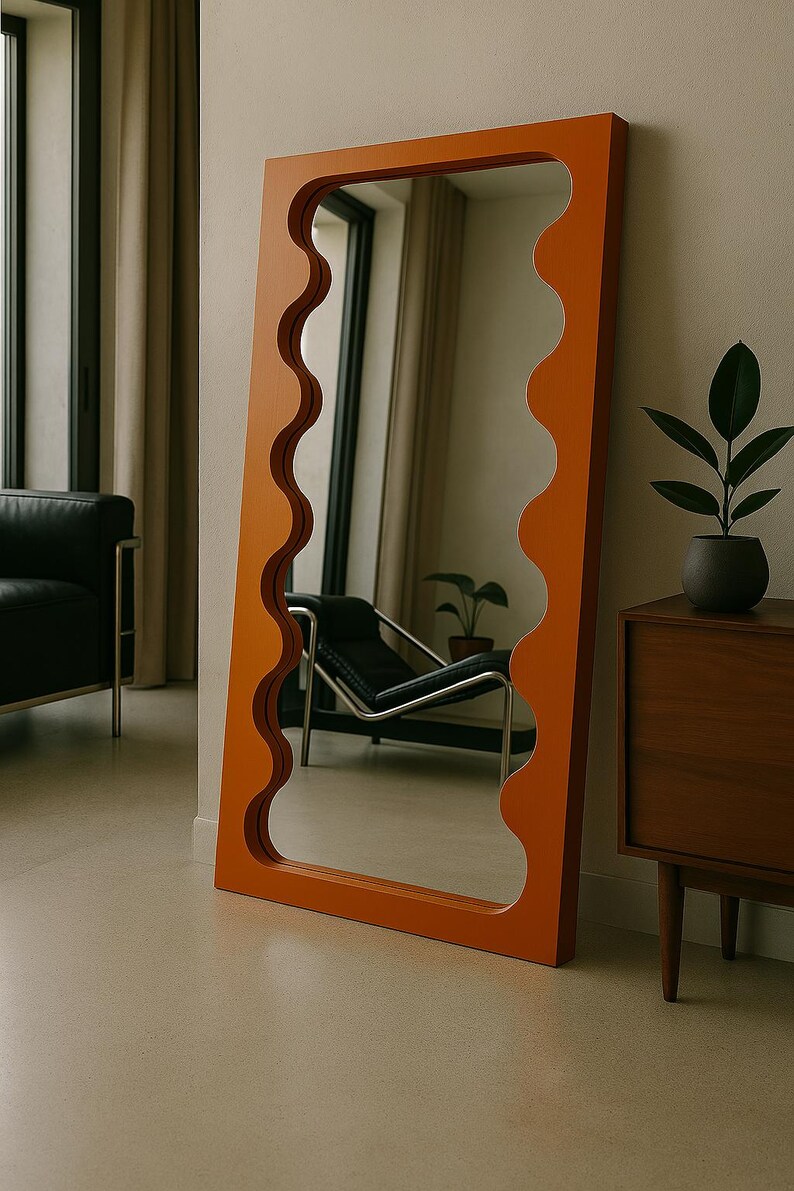 Wavy Mirror – Handmade Curvy Wall Mirror – Organic Frame – Custom ...