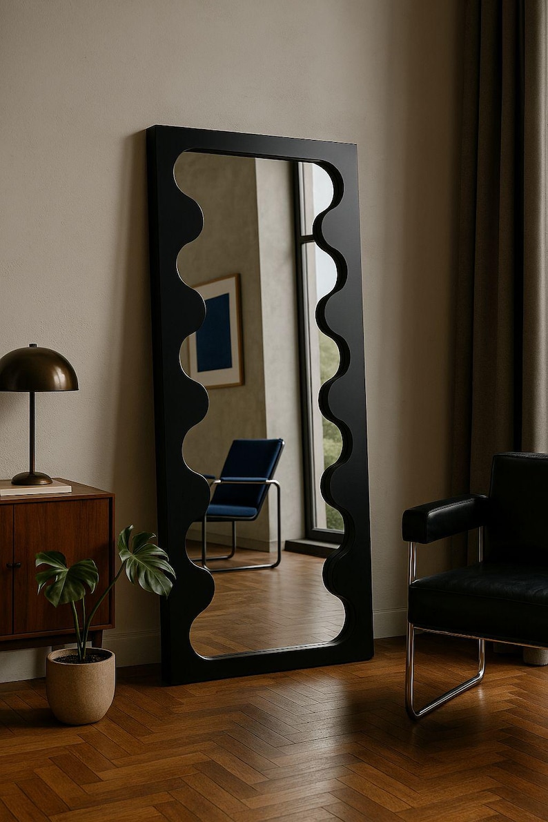 Wavy Mirror – Handmade Curvy Wall Mirror – Organic Frame – Custom ...