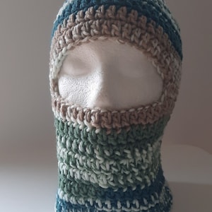 Handmade Chunky Knit Balaclava, Rustic Acrylic Ski Mask