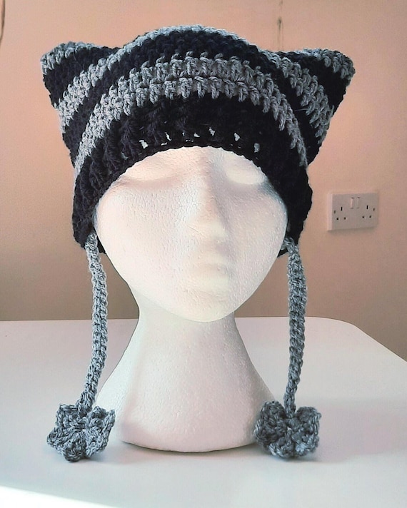 Hand-Woven Crochet Beanie with Braided Tassels, Acrylic Knit Cap yolrdiw Women main image 4
