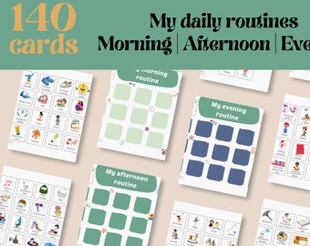 Daily routine Cards Charts | Homeschool Visual Schedule for toddlers and kids | Printable rhythm cards Morning, Afternoon, Evening Routine