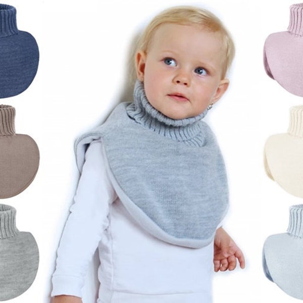 Cache-cou pour bébé et enfant, insert tricoté à l'intérieur avec écharpe chaude et douce doublée de polaire, col roulé, col roulé en 5 couleurs