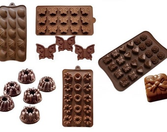 4 pièces moule à praliné en silicone moule à chocolat différentes formes coeur rose papillons coquille gugelhupf cadeau