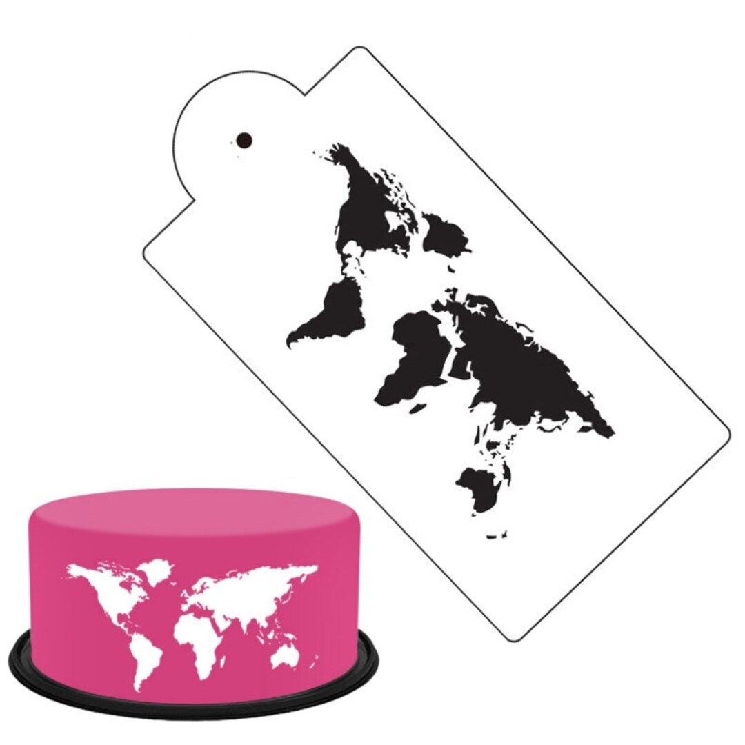 Cake Stencil World Map Decoration Stencil for Cakes Cake Wall Sticker