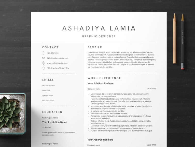 Professional EXECUTIVE RESUME Word TEMPLATE Editable Modern Cv Template