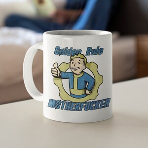 Fallout Game and TV Show Golden Rule White glossy mug Printed on 2 sides