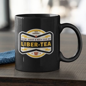 Liber-Tea Helldivers 2 Mug, Liber-Tea, Helldivers Taste Democracy, 11oz Black Glossy Mug
