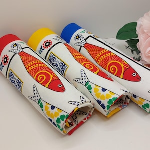 Cotton kitchen towel, Portuguese sardine, Portuguese gift, Traditional decor, Kitchen tea towel.