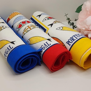 Cotton kitchen towel, Portuguese sardine, Portuguese gift, Traditional decor, Kitchen tea towel.
