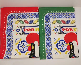 Cotton kitchen towel, Portuguese rooster, Portuguese gift, Traditional decor, Kitchen tea towel.