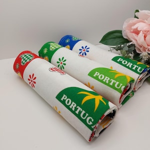 Set di 3 strofinacci da cucina in cotone 23&quot;×18&quot;, 58,5 ×45,7 cm, gallo portoghese, strofinaccio da cucina blu, arredamento tradizionale, strofinaccio da cucina, regalo.