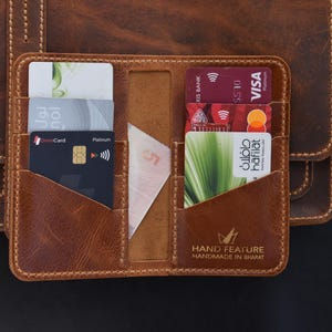 Portefeuille long, Portefeuille pour homme, Portefeuille fait main, Portefeuille en cuir, Portefeuille en cuir fait main, Portefeuille, Portefeuille cadeau pour homme, Portefeuille à deux volets