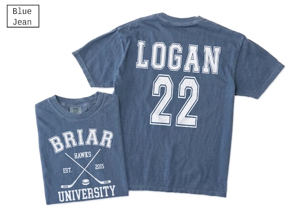 Briar University Logan 22 Hockey 2 Side Shirt, Comfort Colors Custom Campus Hockey T-Shirt, Gift For Woman and Man Unisex T-Shirt
