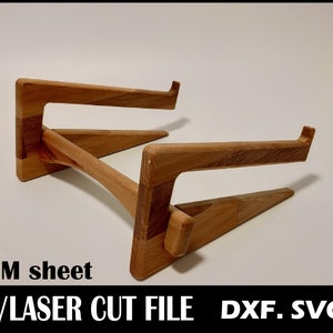 Laptopstandaard cnc-bestanden digitale download kerstcadeau kerstcadeau houtsnede plannen nieuwjaar pc vakantie