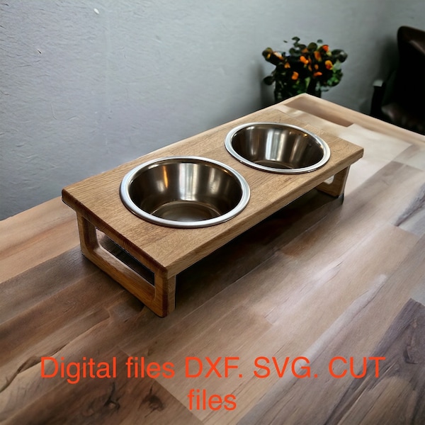 Fressnapf Katze Hundeschüssel SVG / Dxf Laser Cut Datei sofortiger Download CNC schneiden Vektor