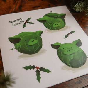 Süße Brussel Snouts Weihnachtskarten, lustige Weihnachtsgrüße, festliches Kartenset, verschiedene Designs, innen leer