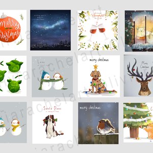 Choisissez et mélangez ! Choisissez quatre modèles ! ~ Belles cartes de Noël, vœux de vacances amusants, lot de cartes festives, motifs assortis, intérieur vierge.