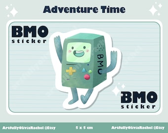 Adventure Time BMO Sticker: Water-Resistant Laptop Decal