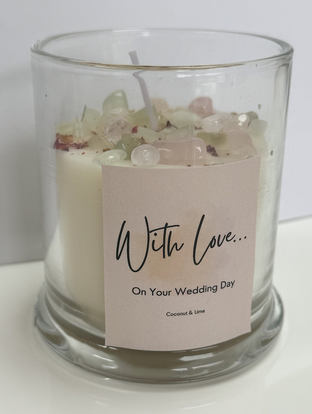 With Love on Wedding Day Candle Scented Coconut & Lime Candle Wedding