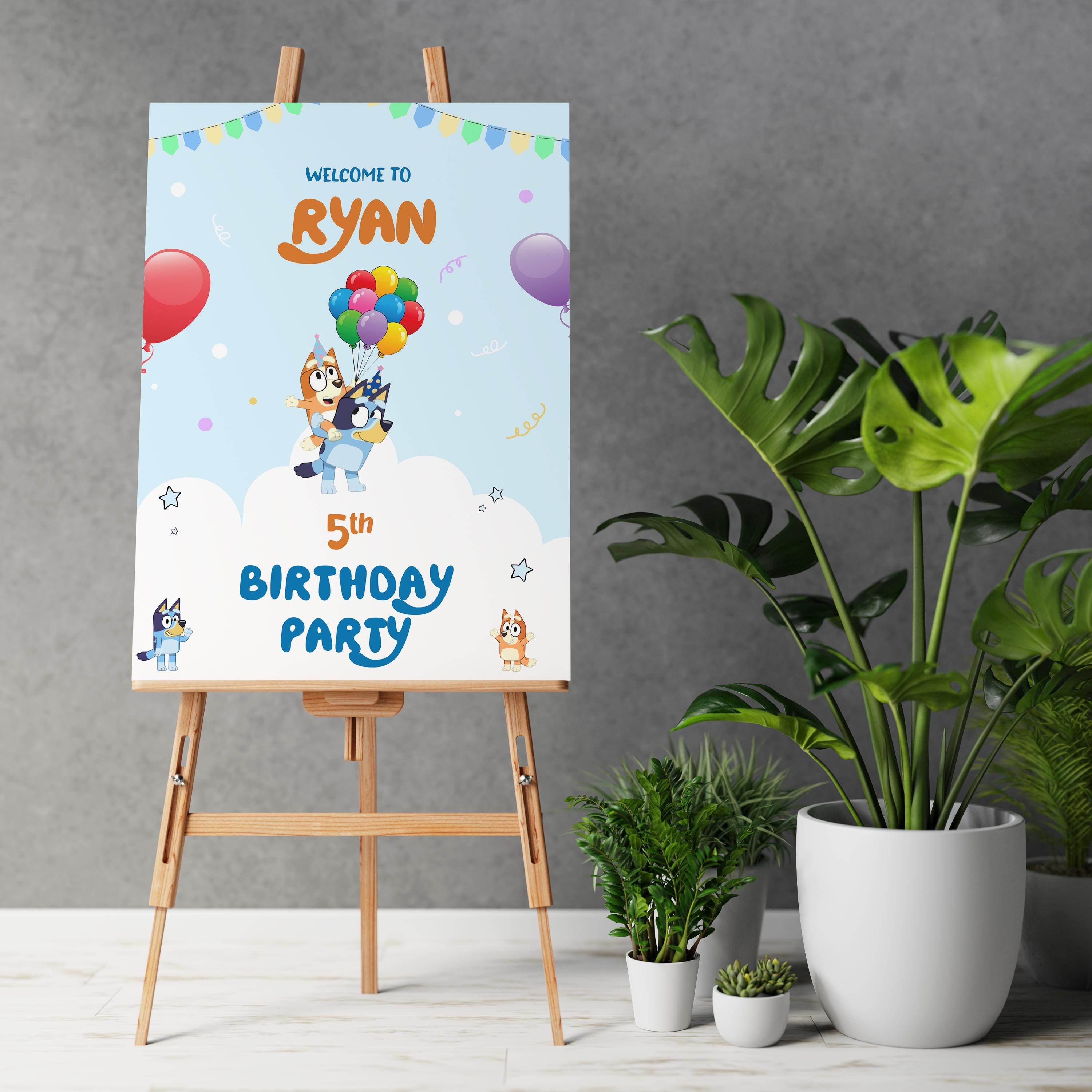 Bluey Welcomesign Bluey Birthday Welcome Sign, Personalized Party Decor (digital Editable ...