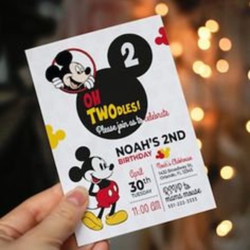 Printable Mickey Birthday Invitation | Editable Mickey Twodles Birthday ...