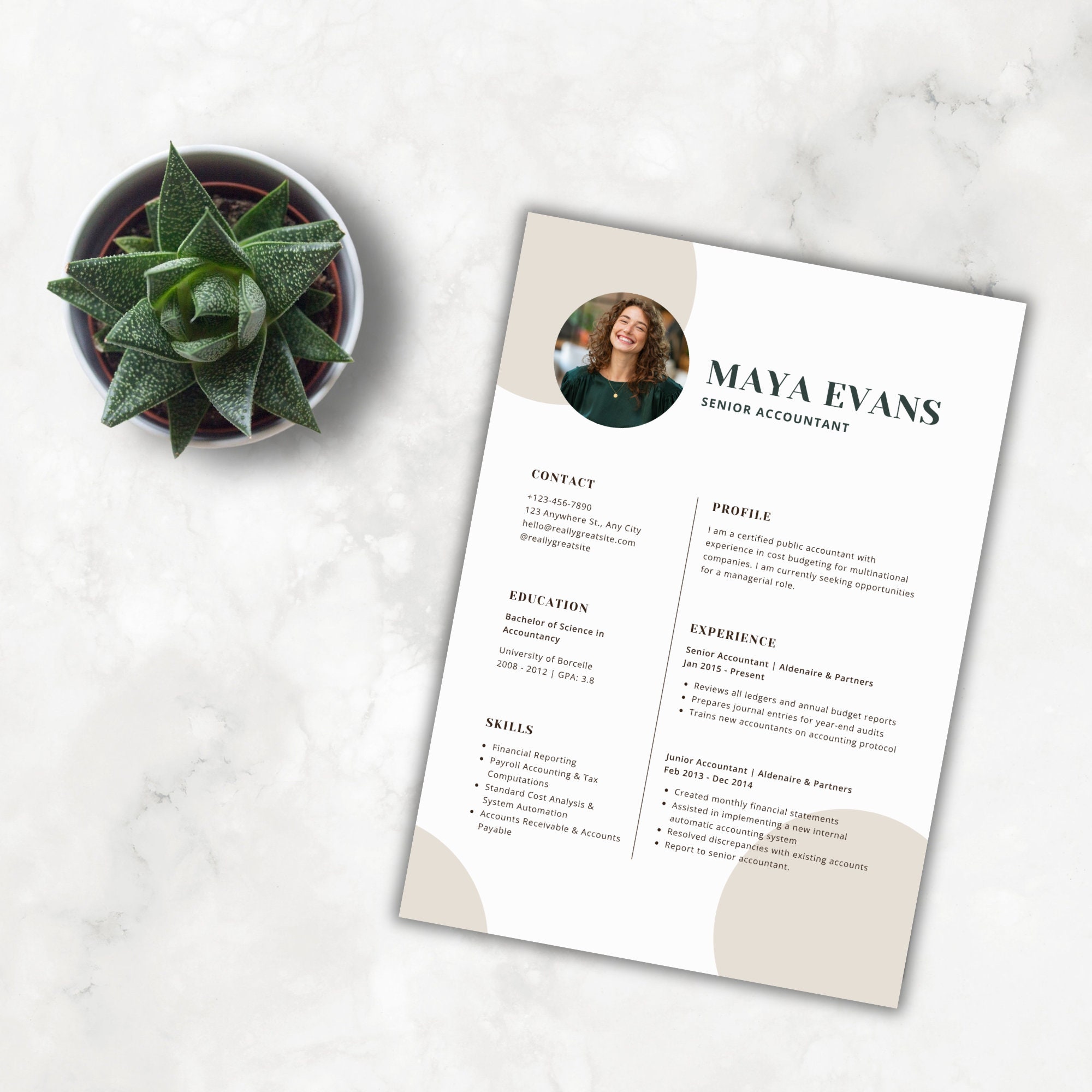 Resume Template Modern CV Template CANVA Template - Etsy