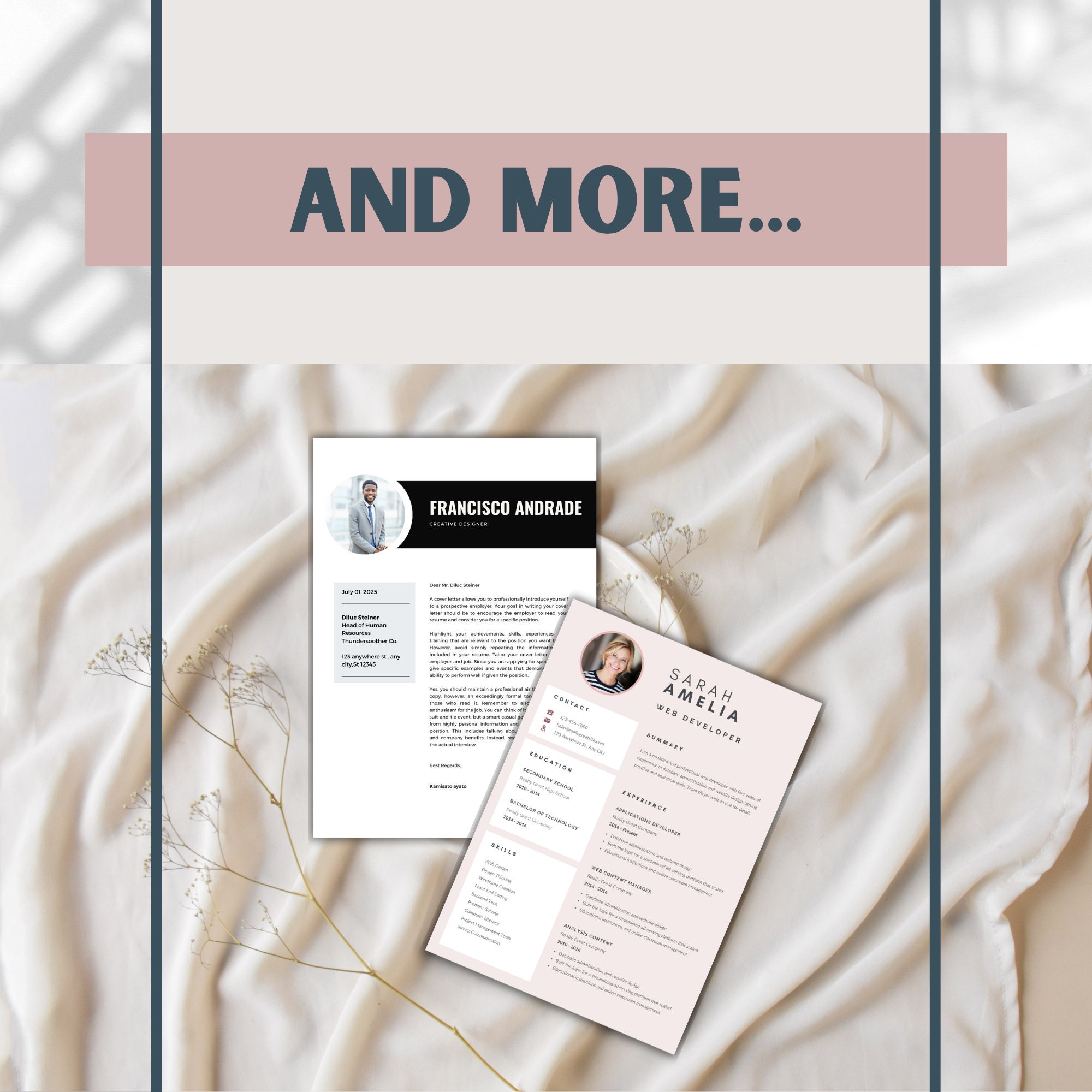 Resume Template Modern CV Template CANVA Template - Etsy