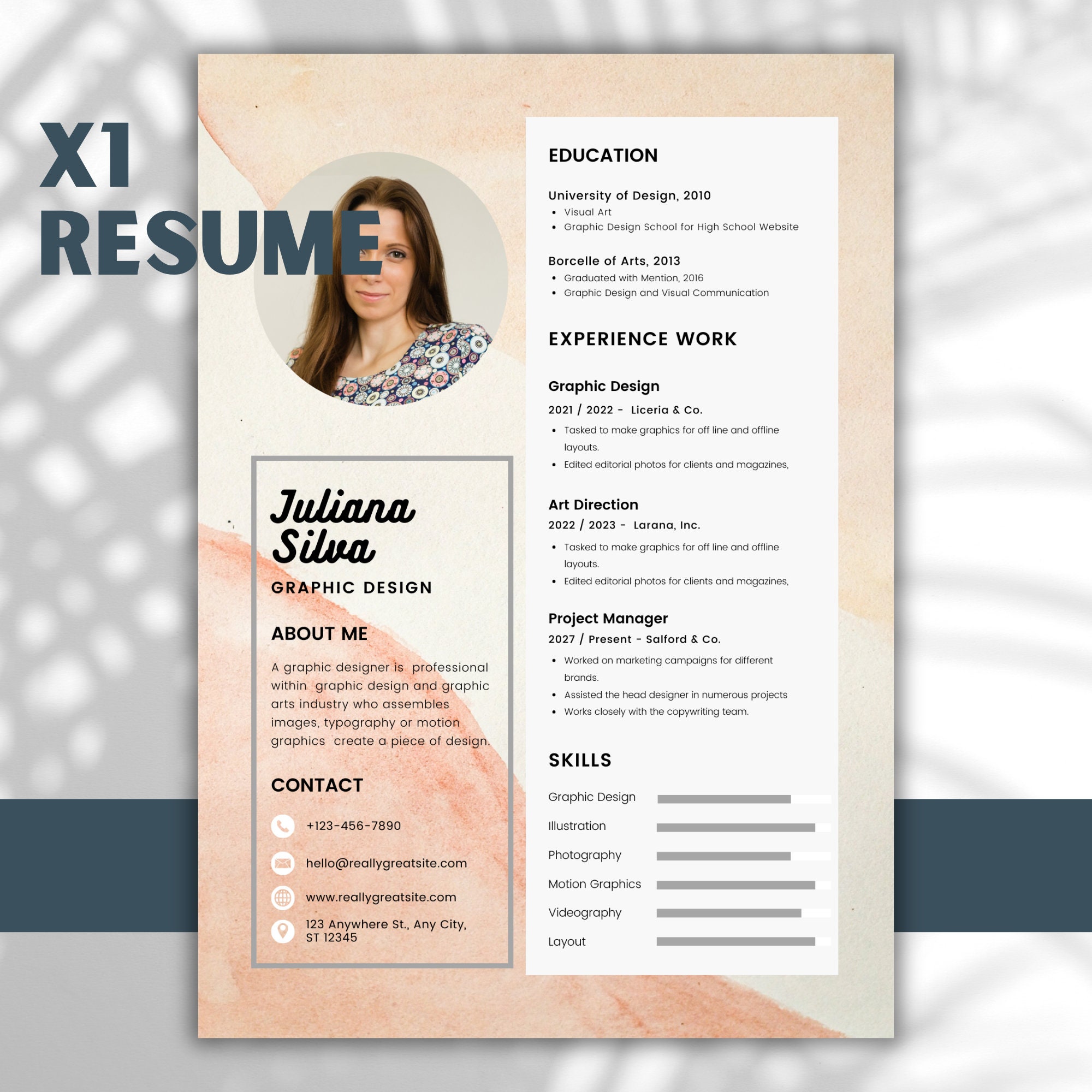 Resume Template Modern CV Template CANVA Template - Etsy