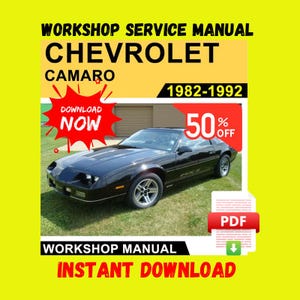 1982-1992 CHEVROLET CAMARO - Workshop Repair Service Manual – English – Instant PDF Download - 821 Pages