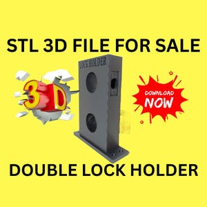Locksport Fun - &quot;STL File&quot; Double Lock Holder - Print it Yourself On Your 3D Printer - &quot;It&#39;s Just Like a Real Door&quot;!