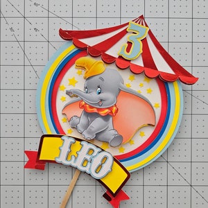 Kleiner Elefant-Kuchenaufsatz/Kuchenaufsatz für Dumbo, Zirkus, Kinderparty, Kuchendekoration und Tafelaufsatz