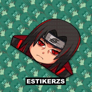 Red Ninja Peeker Waterproof Sticker