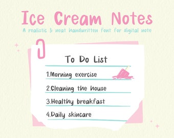 Dicke Realistische Handgeschriebene Schrift: Ordentlich Notiz-Taking (TTF, OTF) (Digitaler Download)