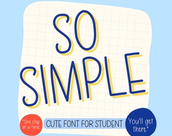 Saubere handgeschriebene Schrift: Einfache Studi Schrift (TTF & OTF) (Digitaler Download)