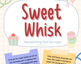 Süße Schneebesen-Schrift: Dicke realistische Handschrift (TTF & OTF) Digitaler Download