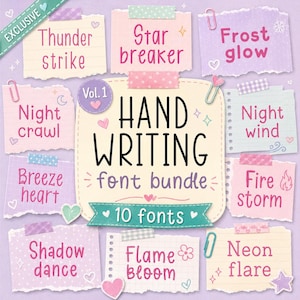 Neat Handwritten Font Bundle: Student & Planner Fonts (TTF, OTF)