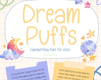 Dream Puffs Handschrift, ordentliche Notizen (TTF, OTF)