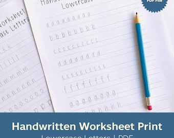 Handgeschriebenes Kleinbuchstaben Arbeitsblatt: Handschrift üben (PDF & PNG)