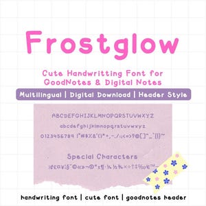 Neat handwritten for goodnotes header font , handwriting font, student font, Digital planner font, Procreate font ,neat font, canva font