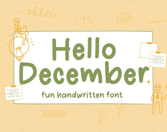 Hello Dezember Schrift: Dick Realistisch Handgeschriebener Stil (TTF, OTF) (Digitaler Download)