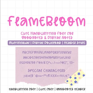 Neat handwritten for goodnotes header font , handwriting font, student font, Digital planner font, Procreate font ,neat font, canva font