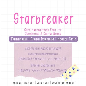Neat handwritten for goodnotes header font , handwriting font, student font, Digital planner font, Procreate font ,neat font, canva font